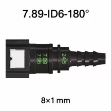   SAE 7.89 mm Üzemanyagcső Gyorscsatlakozó, 180° Egyenes (8x1 mm PA csőhöz)