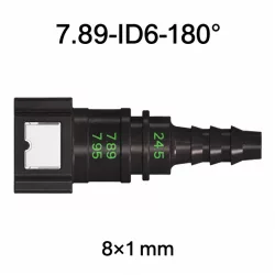 SAE 7.89 mm Üzemanyagcső Gyorscsatlakozó, 180° Egyenes (8x1 mm PA csőhöz)