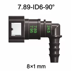 SAE 7.89 mm Üzemanyagcső Gyorscsatlakozó, 90° Könyök (8x1 mm PA csőhöz)