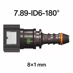 SAE 7.89 mm Üzemanyagcső Gyorscsatlakozó, 180° Egyenes (8x1 mm PA csőhöz)