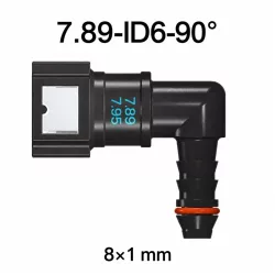 SAE 7.89 mm Üzemanyagcső Gyorscsatlakozó, 90° Könyök (8x1 mm PA csőhöz)