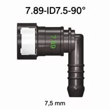   SAE 7.89 mm Üzemanyagcső Gyorscsatlakozó, 90° Könyök (7.5 mm Gumi Csőhöz)