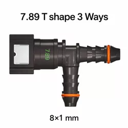 SAE 7.89 mm 3-utas T-elosztó gyorscsatlakozó 8x1 mm PA csőhöz