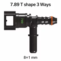   SAE 7.89 mm vegyes 3-utas T-elosztó gyorscsatlakozó 8x1 mm PA csőhöz