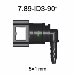 SAE 7.89 mm 90° könyök üzemanyagcső gyorscsatlakozó 5x1 mm PA csőhöz