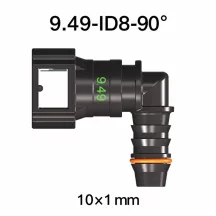   SAE 9.49 mm 90° könyök üzemanyagcső gyorscsatlakozó 10x1 mm PA csőhöz