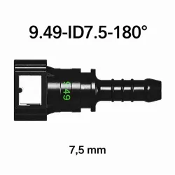 SAE 9.49 mm egyenes üzemanyagcső gyorscsatlakozó 7.5 mm gumi csőhöz